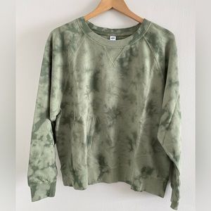 Old Navy Tie Dye Sweatshirt Olive Green NWT